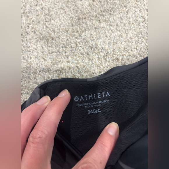 ATHLETA Freestyle Camo Tankini Top ONLY Black 34 B/C Surf Paddle Swim Vacation - Picture 8 of 11